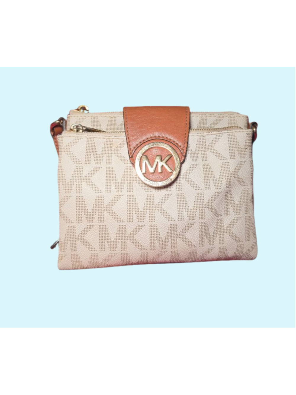 Michael Kors White Fulton Magnetic Messenger Crossbody Bag